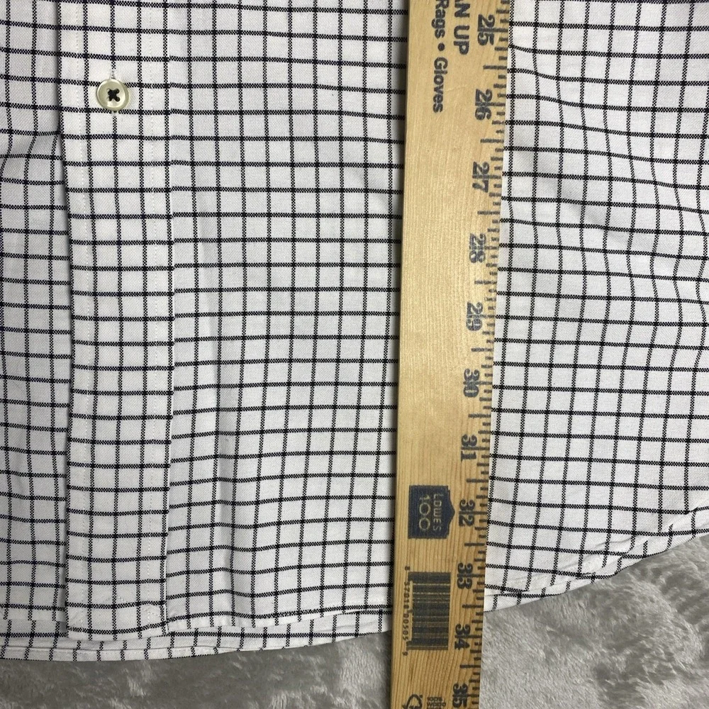 Polo Ralph Lauren Men's XLT  XL Tall White Black Windowpane Check Shirt